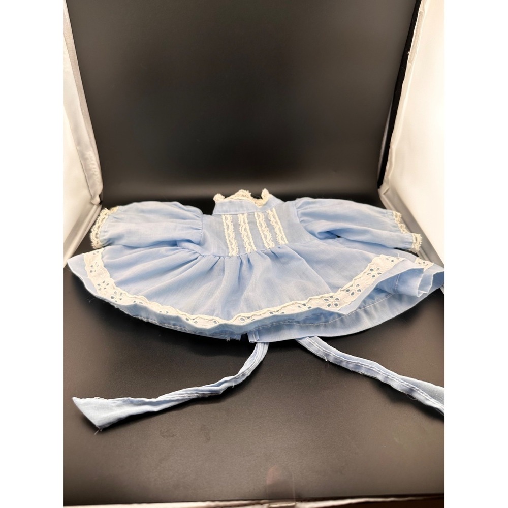 Vtg Cabbage Patch Kids Cornsilk Blue Dress Lace Coleco 16"